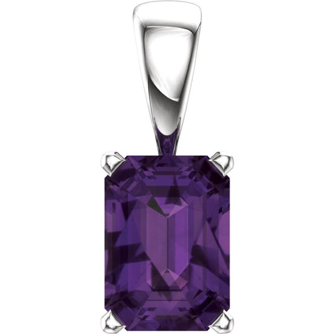 14k White Gold Amethyst Pendant