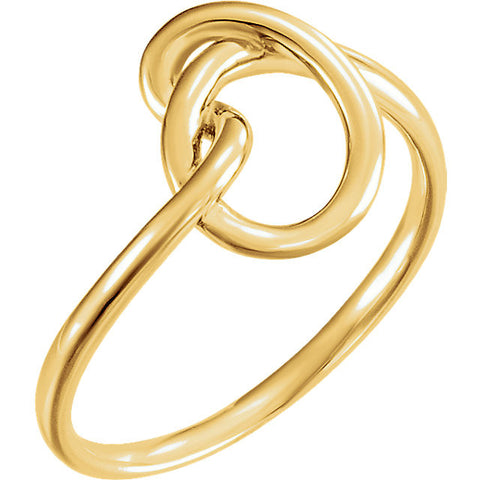 14k Yellow Gold Knot Design Ring, Size 7