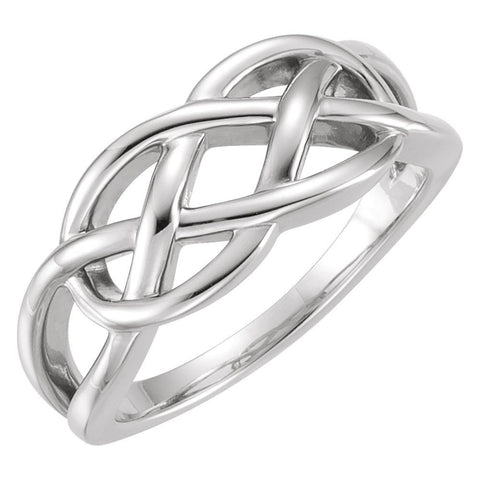 14k White Gold Freeform Ring, Size 7