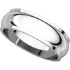 14k White Gold 6mm Half Round Edge Band, Size 8.5