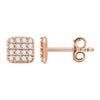 14k Rose Gold 1/5 ctw. Diamond Square Cluster Earrings