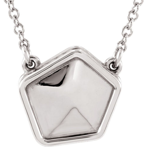14k White Gold Geometric 18" Necklace