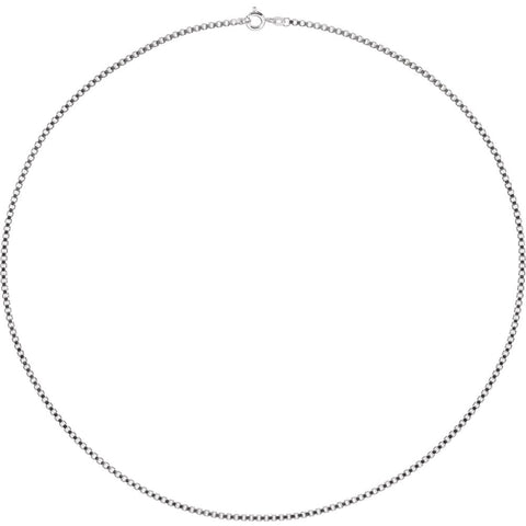 Sterling Silver 2mm Box 16" Chain with Spring Ring Clasp