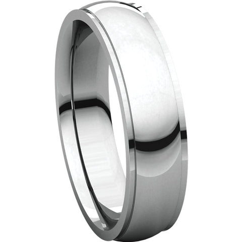 14k White Gold 5mm Comfort Fit Edge Band , Size 10