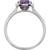 Sterling Silver Amethyst & .01 CTW Diamond Ring