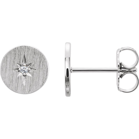 14k White Gold .02 CTW Diamond Earrings