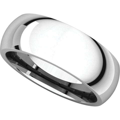 10k White Gold 7mm Comfort Fit Band, Size 11.5