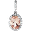 14k White Gold Morganite & 1/6 ctw. Diamond Pendant