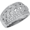 1/2 CTTW S-Design Diamond Wedding Band Ring in 14k White Gold (Size 6 )
