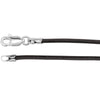 Black Rubber Cord Necklace - 1.5 mm in Sterling Silver ( 16-Inch )