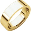 24K Yellow 6mm Flat Comfort-Fit Wedding Band, Size 6