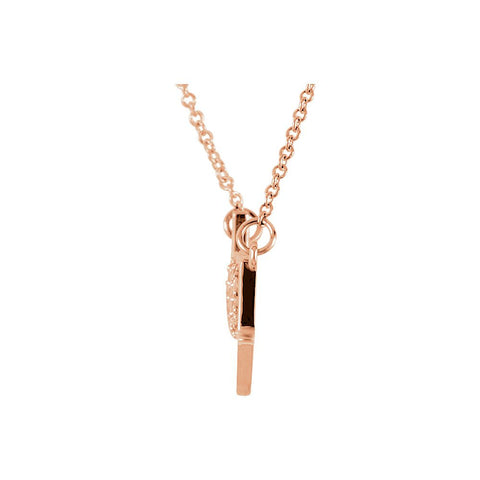14k Rose Gold .08 CTW Diamond "Love You" 18" Necklace