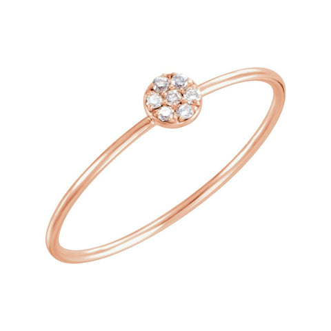 14k Rose Gold .04 CTW Diamond Petite Circle Ring, Size 7
