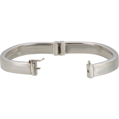 Sterling Silver 8mm Hinged Bangle Bracelet