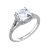 14k White Gold Created White Sapphire & 1/5 ctw. Diamond Ring, Size 7