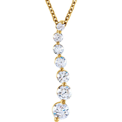 14k Yellow Gold Journey Diamond Necklace
