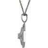14k White Gold .05 CTW Diamond Filigree 18" Necklace