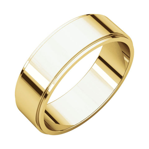 14k Yellow Gold 6mm Flat Edge Band, Size 9
