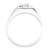 14k White Gold  Created Moissanite Men's Solitaire Ring, Size 10