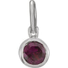 14k White Gold Imitation Garnet Birthstone Charm
