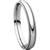 Continuum Sterling Silver 3mm Milgrain Comfort Fit Band, Size 8.5