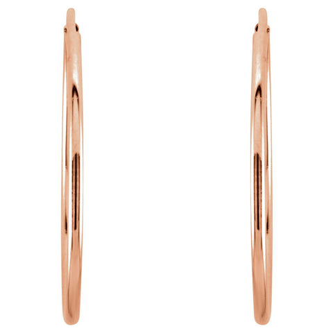 14k Rose Gold 20mm Endless Hoop Earrings