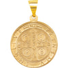14k Yellow Gold 18.5mm Round Hollow St. Benedict Medal