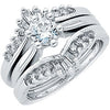 3/8 CTTW Diamond Ring Guard in 14k White Gold (Size 6 )