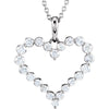 1 CTTW Diamond Heart Necklace in 14k White Gold