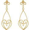 14k Yellow Gold 1/10 CTW Diamond Decorative Dangle Earrings