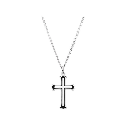 Sterling Silver Enameled Cross Necklace