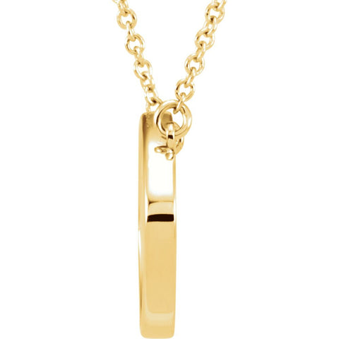 14k Yellow Gold Cushion 18" Necklace