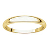 10k Yellow Gold 3mm Half Round Tapered Band, Size 7