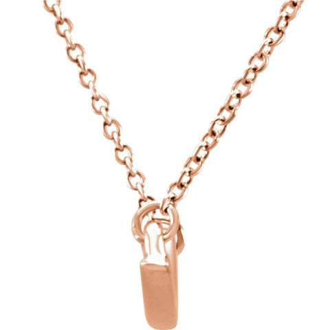 14k Rose Gold Curvilinear Bar 17.5" Necklace