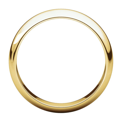 18k Yellow Gold 5mm Half Round Band, Size 7.5