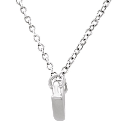 14k White Gold Curvilinear Bar 17.5" Necklace