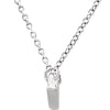 14k White Gold Curvilinear Bar 17.5" Necklace