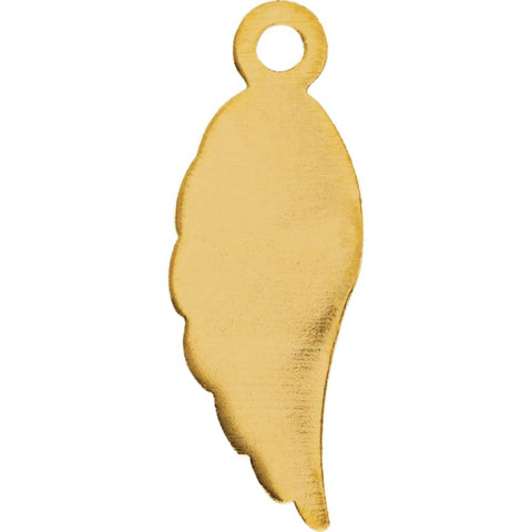 14k Yellow Gold Angel Wing Charm