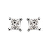 14k White Gold 4.5mm Cubic Zirconia Square Earrings with Screw Posts & Backs