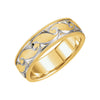 14k Yellow & White Gold 6mm Comfort-Fit Band, Size 8