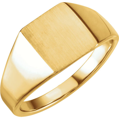 14k Yellow Gold Signet Ring, Size 11