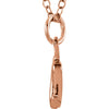 14k Rose Gold Letter "A" Lowercase Script Initial Necklace