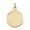 14k Yellow Gold 15mm Round Immaculate Conception Medal