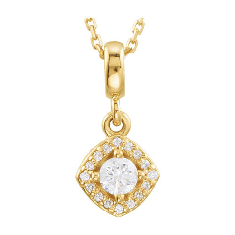 14k Yellow Gold 1/5 CTW Diamond Halo-Style 18" Necklace
