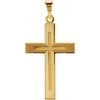 22.00x14.00 mm Cross Pendant with Design in 14K Yellow Gold