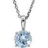4-Prong Solitaire Light Weight Pendant for Round Stone in 14k White Gold