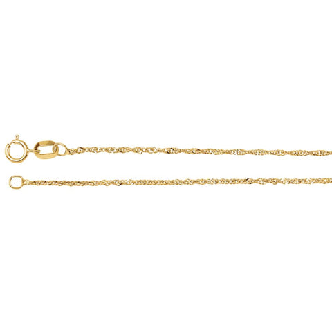 1.0 mm Singapore Chain in 14k Yellow Gold ( 16-Inch )