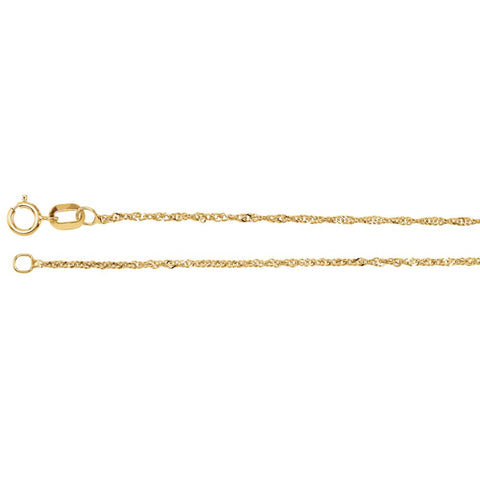 14k Yellow Gold 1mm Singapore 20" Chain