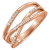 14k Rose Gold 1/6 ctw. Diamond Ring, Size 7