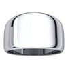 14k White Gold 10mm Half Round Tapered Band, Size 6.5
